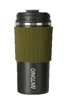 Military Green Coffee Tumbler with Silicon Grip - 500ml Travel Mug